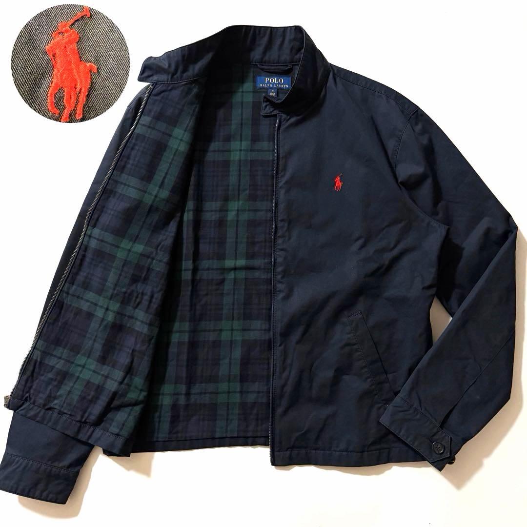 ポロラルフローレン スイングトップ ブラックウォッチ ポニー刺繍 ネイビー M