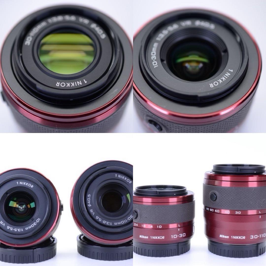 【美品】Nikon 1 J2 ダブルズームキット ワインレッド｜S数494回