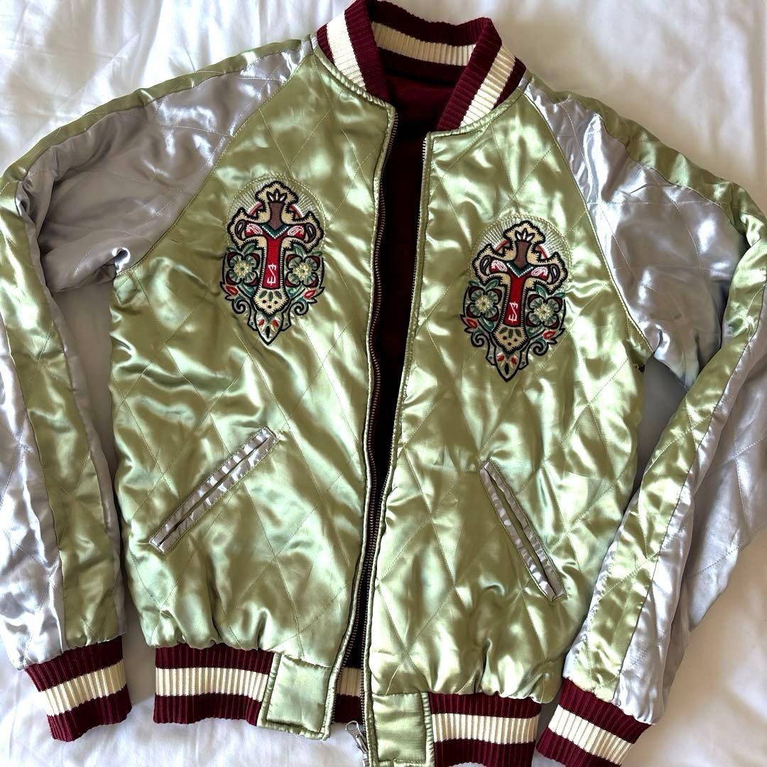 SWAGGER スワッガー サテン 別珍 ベロア リバーシブル スカジャン 刺繍