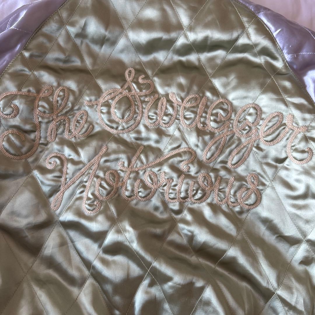 SWAGGER スワッガー サテン 別珍 ベロア リバーシブル スカジャン 刺繍