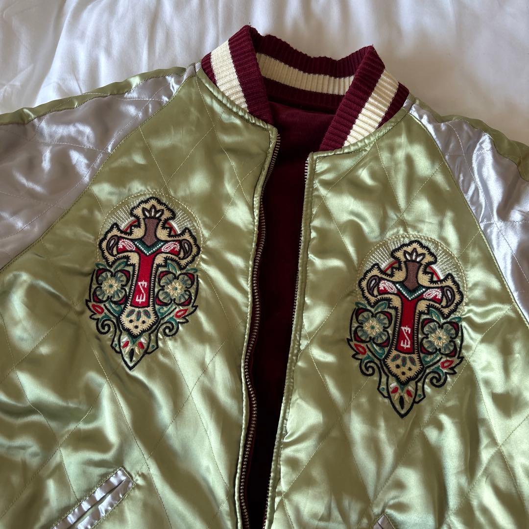 SWAGGER スワッガー サテン 別珍 ベロア リバーシブル スカジャン 刺繍