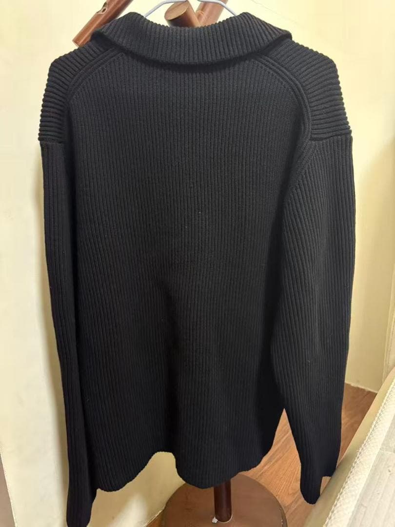 AURALEE ブラックリブ編みカーディガン 5