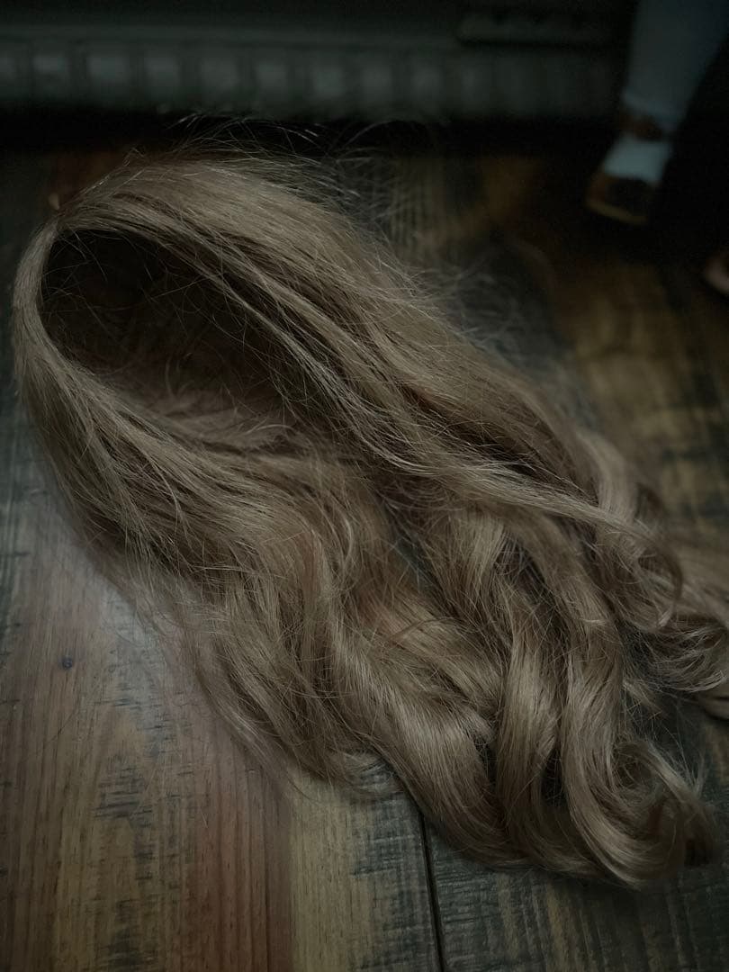 〜♡〜大きめ フランス製 人毛 ドールウィッグ 〜♡〜 アンティークビスクドール