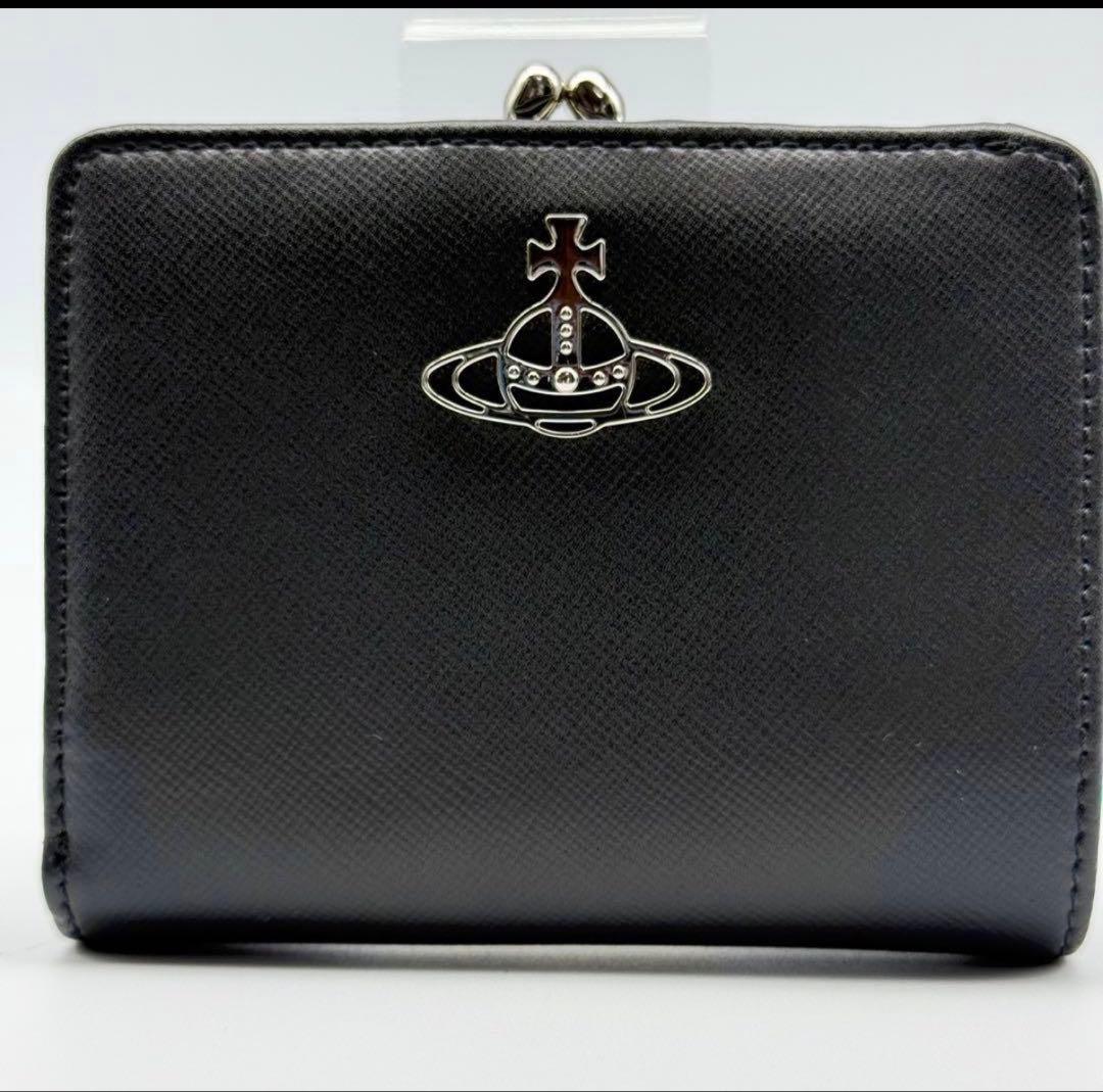 Vivienne Westwood がま口 ロゴ入り財布 ブラック ✨美品✨
