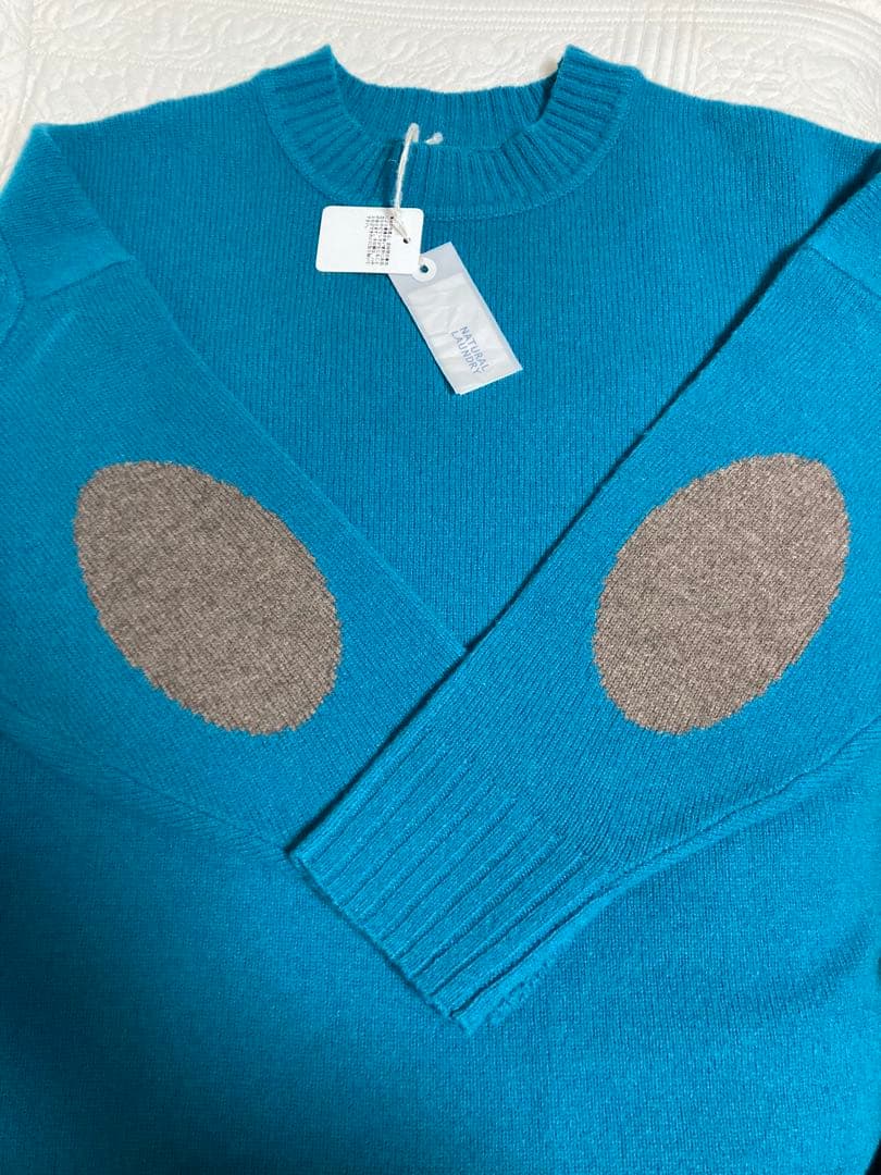 【まちゃ】ナチュラルランドリー　エルボーパッチ　ラフプルオーバー