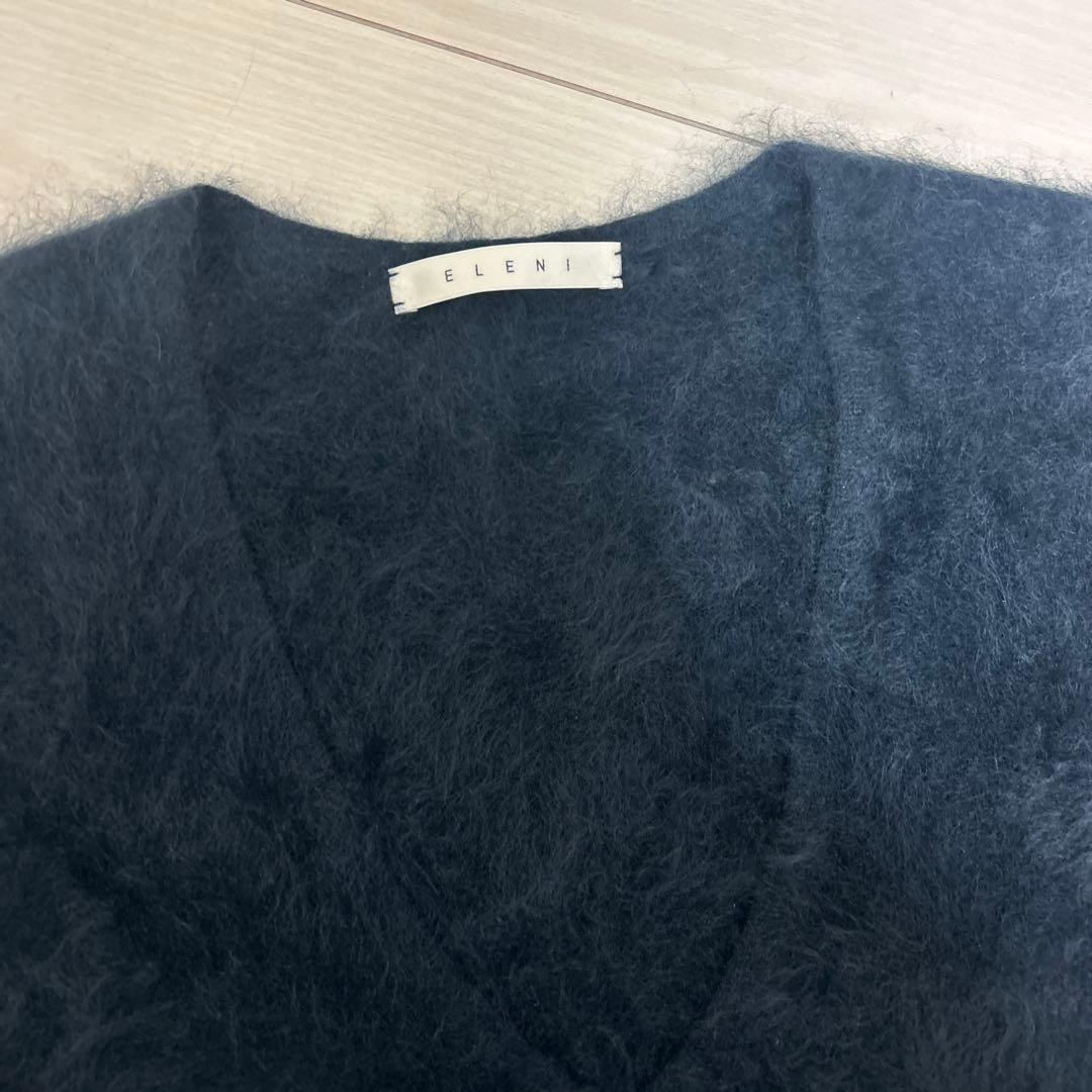 新品 ELENI/エルニ ファーカシミヤVネックニット noble