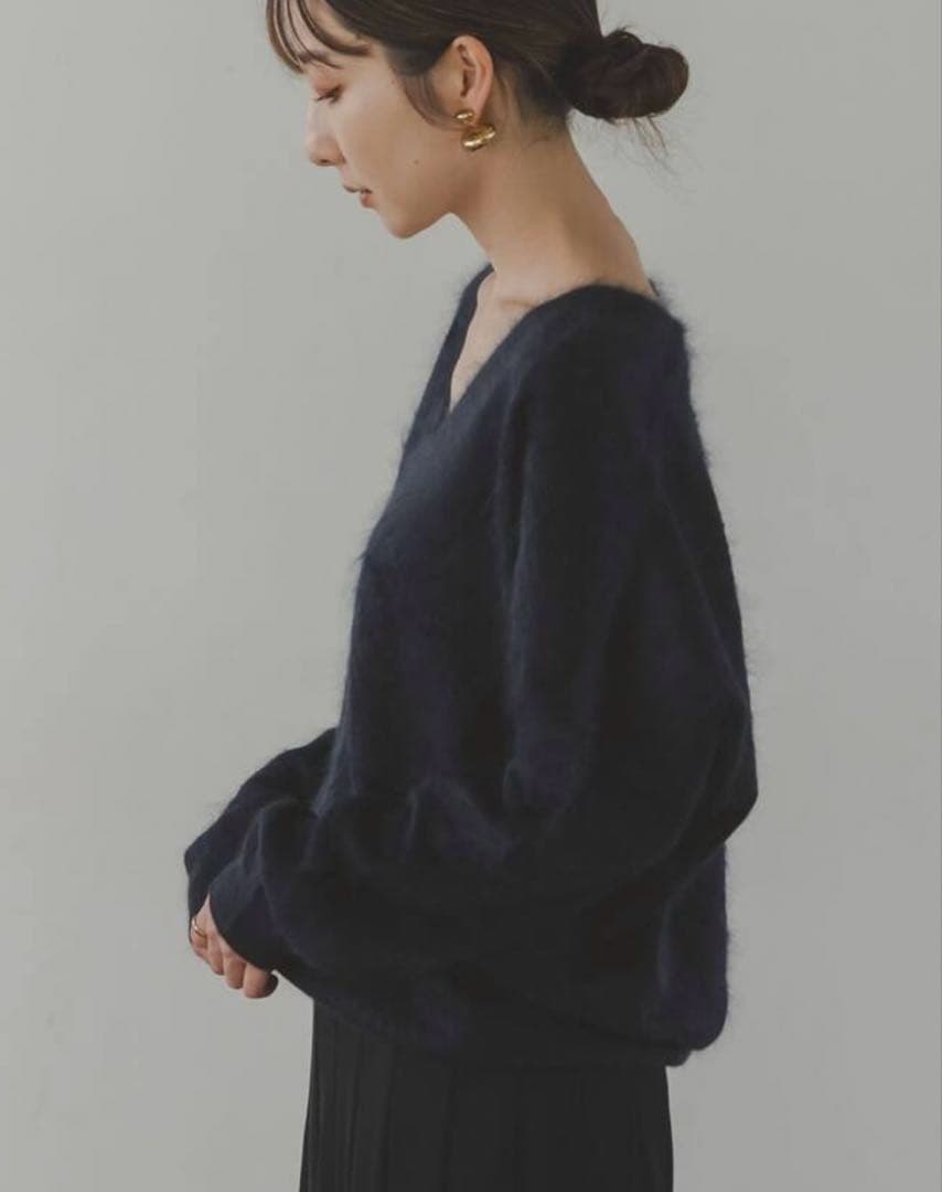 新品 ELENI/エルニ ファーカシミヤVネックニット noble