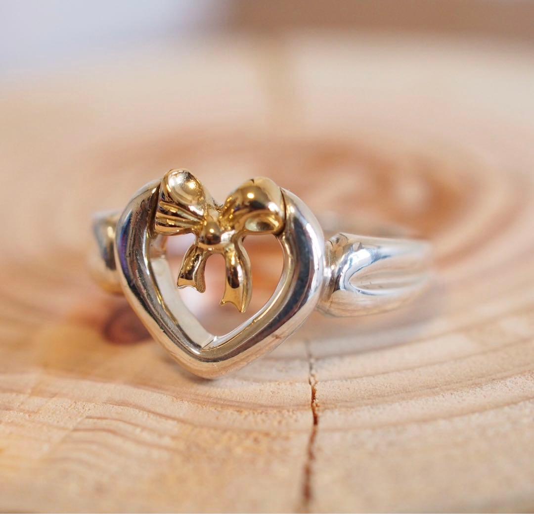 Tiffany ハート リボン リング #10 シルバー SV925 750