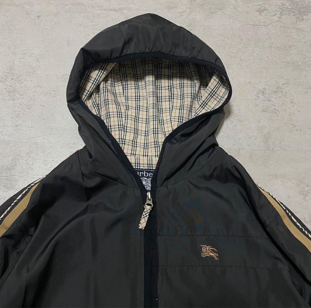 バーバリー ロゴ 刺繍 ドローコード ナイロンジャケット ノヴァチェック
