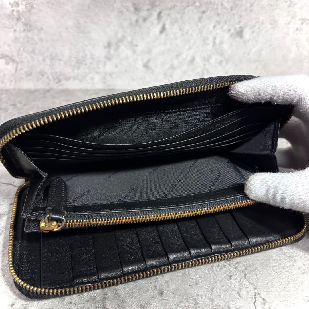 【78.dks！】バーバリー BURBERRY 大容量長財布 レザー 黒