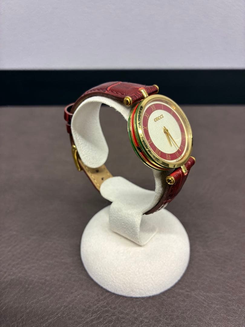 【最終値下げ！】GUCCI シェリーライン レッド 腕時計 稼働品