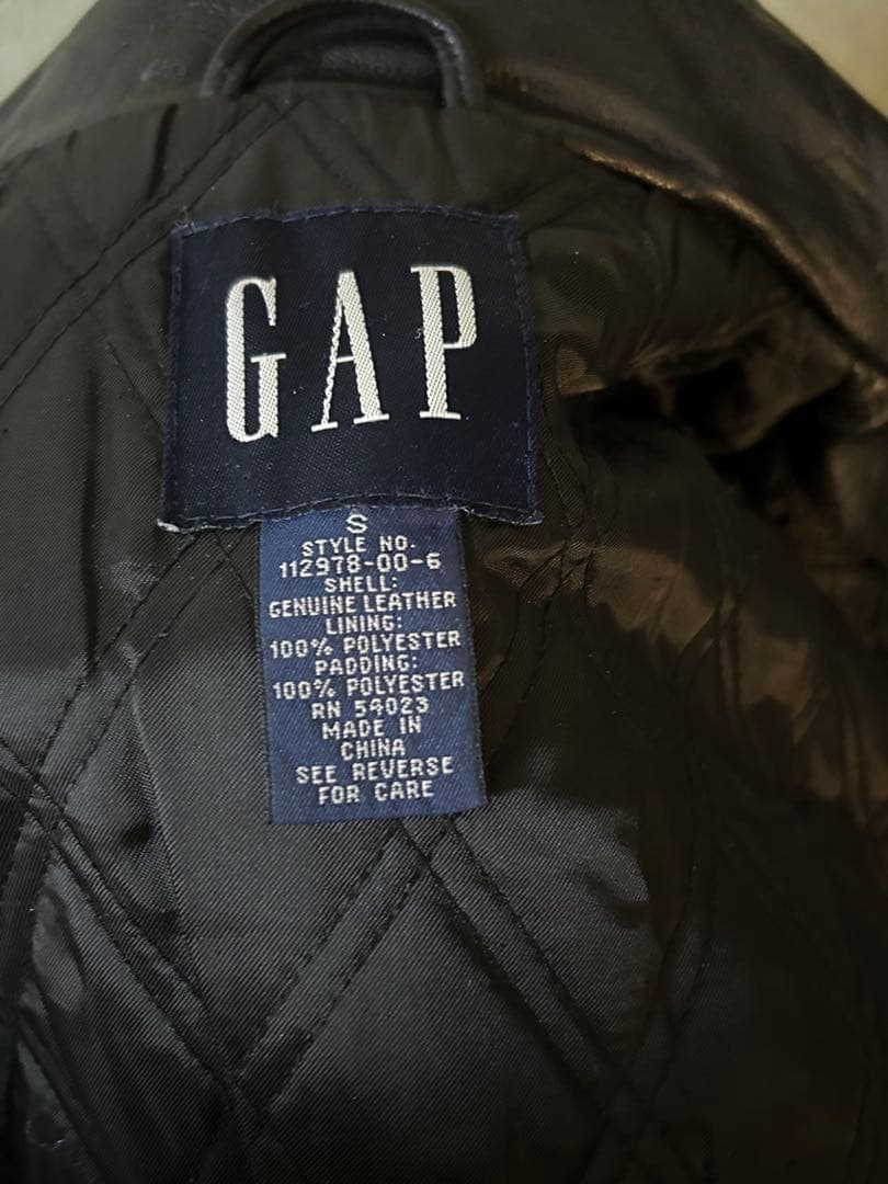 90s OLD GAP leather zip up jacket 中綿