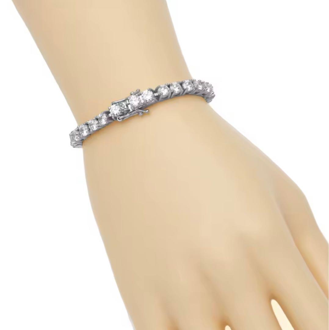 【話題沸騰】モアサナイト×S925 テニスチェーンブレスレット（3mm約5ct）