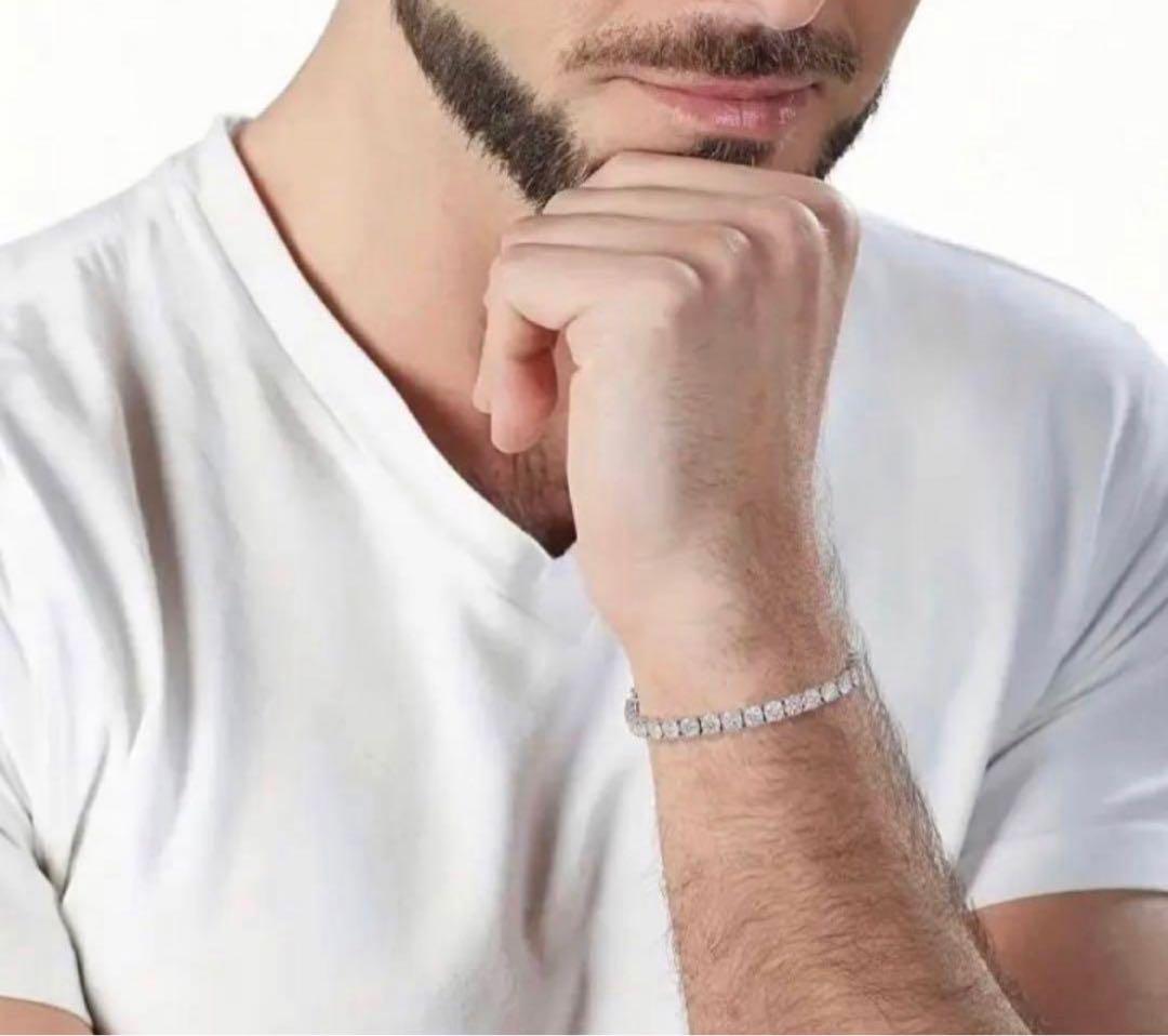 【話題沸騰】モアサナイト×S925 テニスチェーンブレスレット（3mm約5ct）