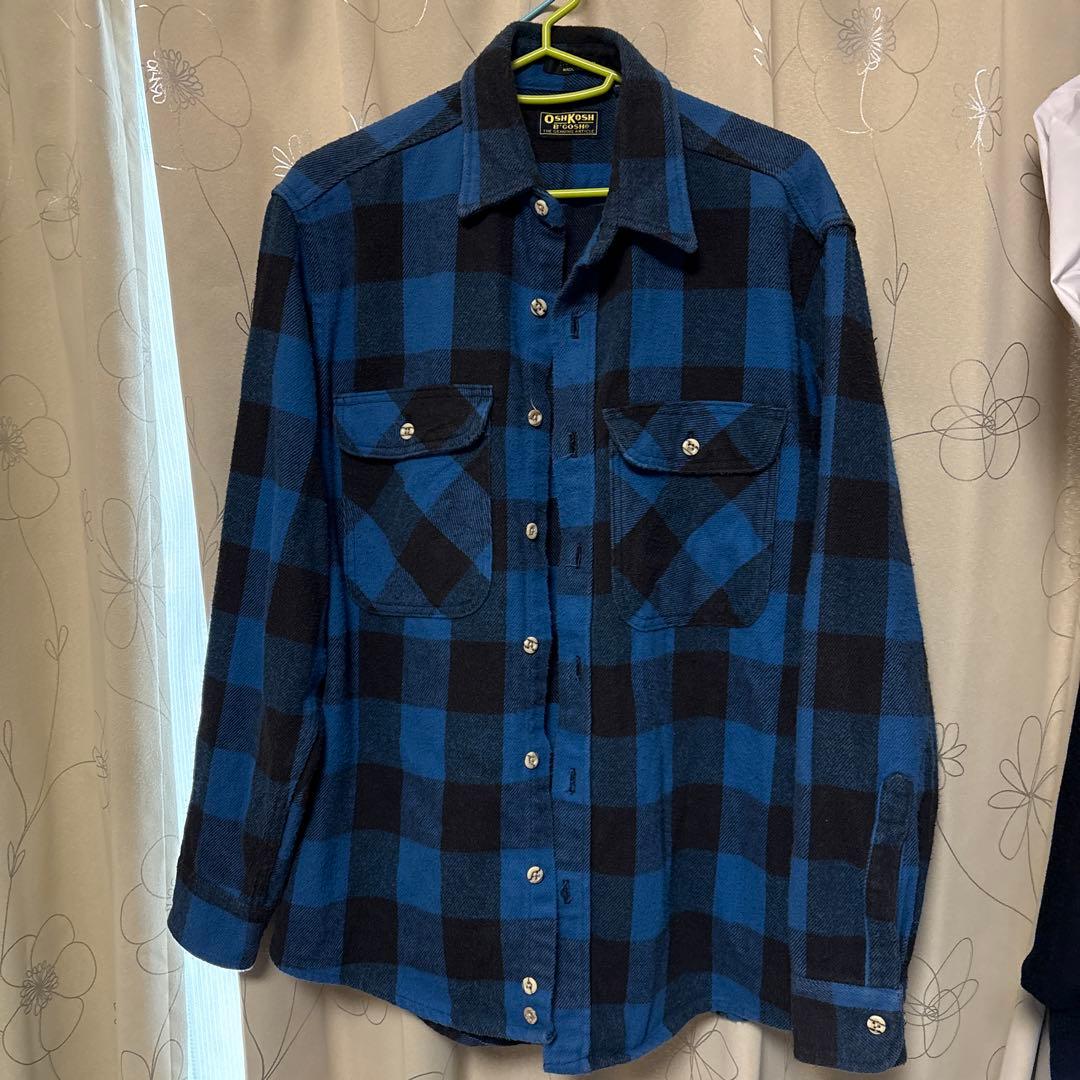 OSH KOSH B'GOSH 青黒チェックネルシャツM made in USA