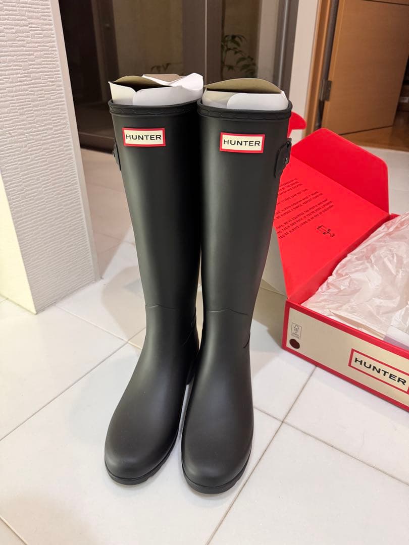 新品未使用　hunter オリジナル リファインド ブーツ ブラック