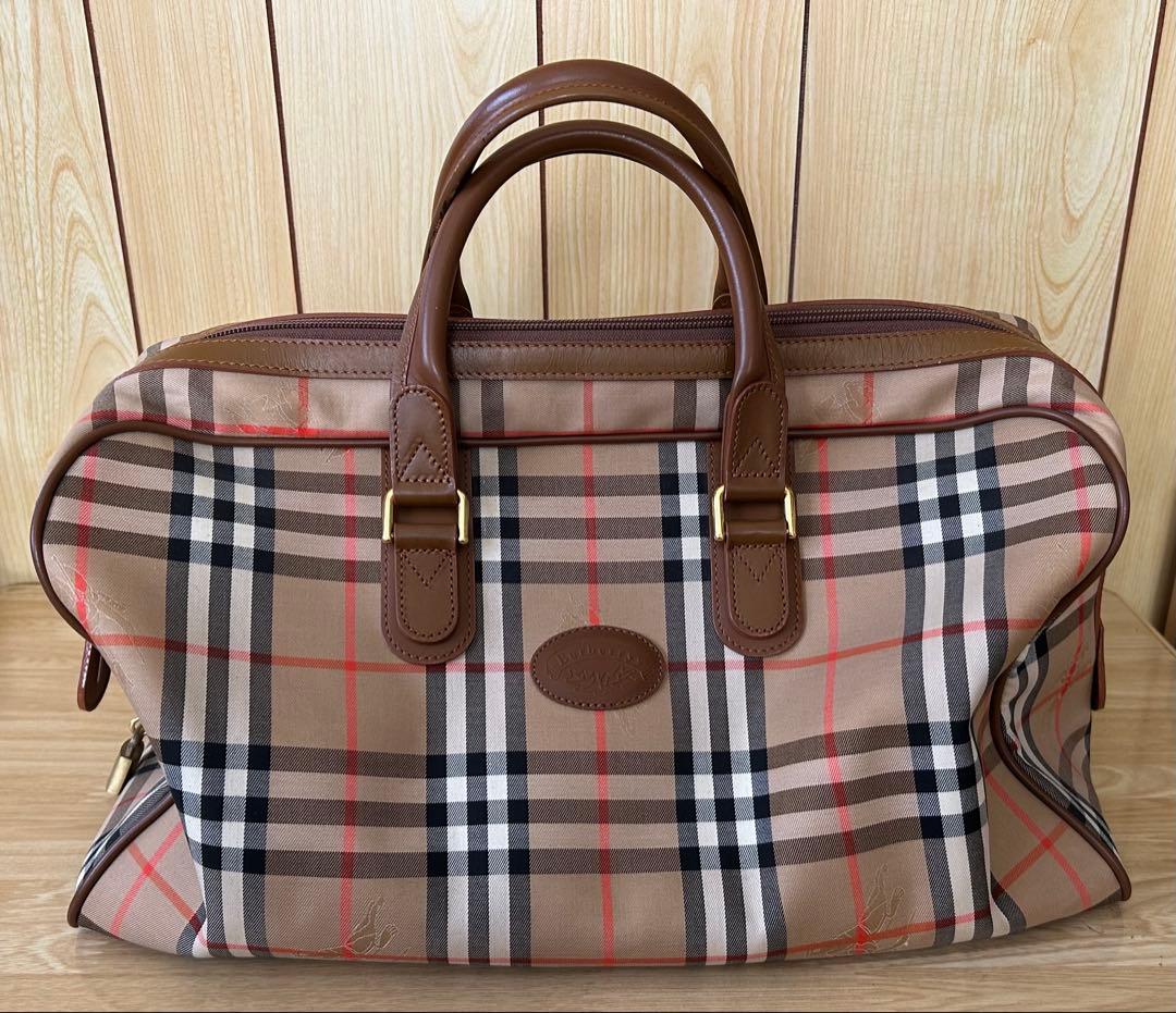 1805 Burberry チェック柄 ボストンバッグ