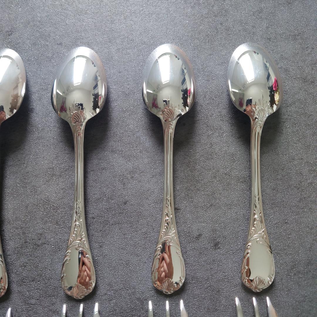 極美品 クリストフル マルリー ケーキフォーク コーヒースプーン 12点 箱付き
