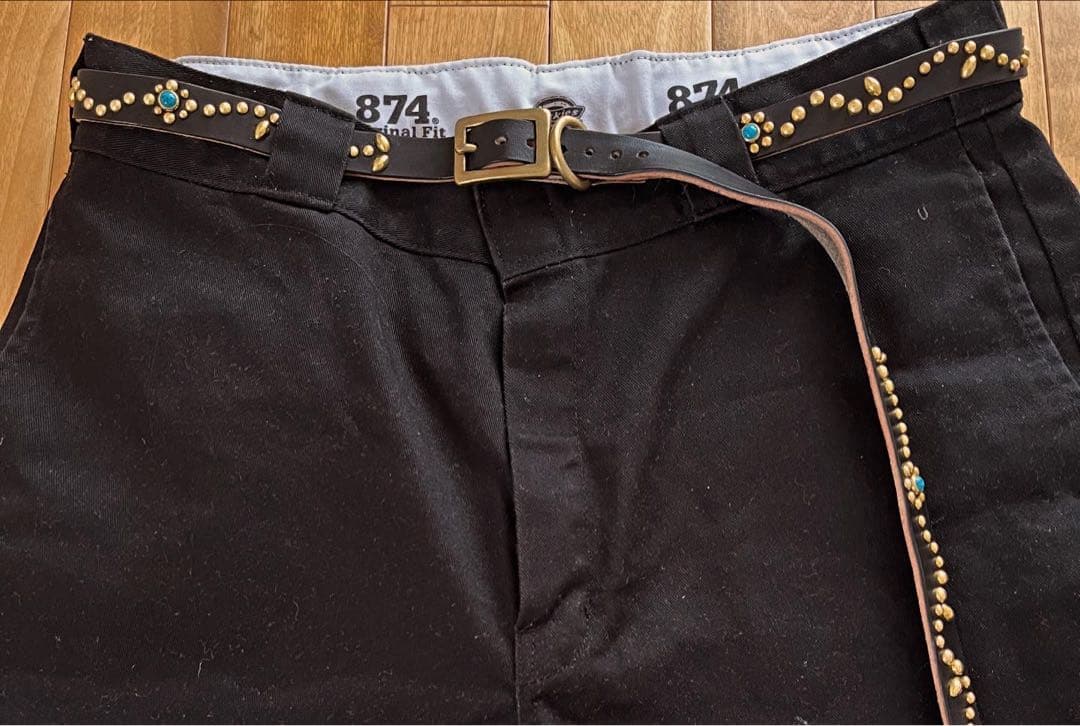 ターコイズスタッズナローベルト　スタッズ　ベルト