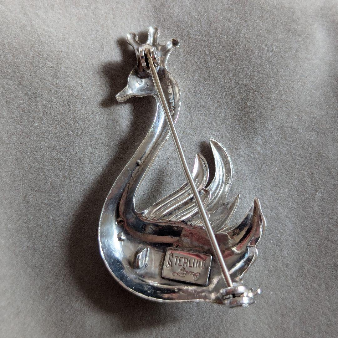 STERLING Lang社製 白鳥ブローチ ヴィンテージ