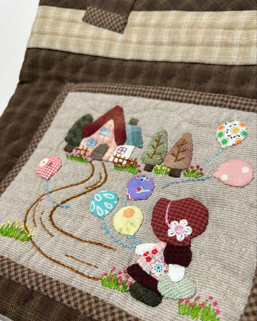 パッチワークスーちゃんのバッグ　裏面ポケット付き