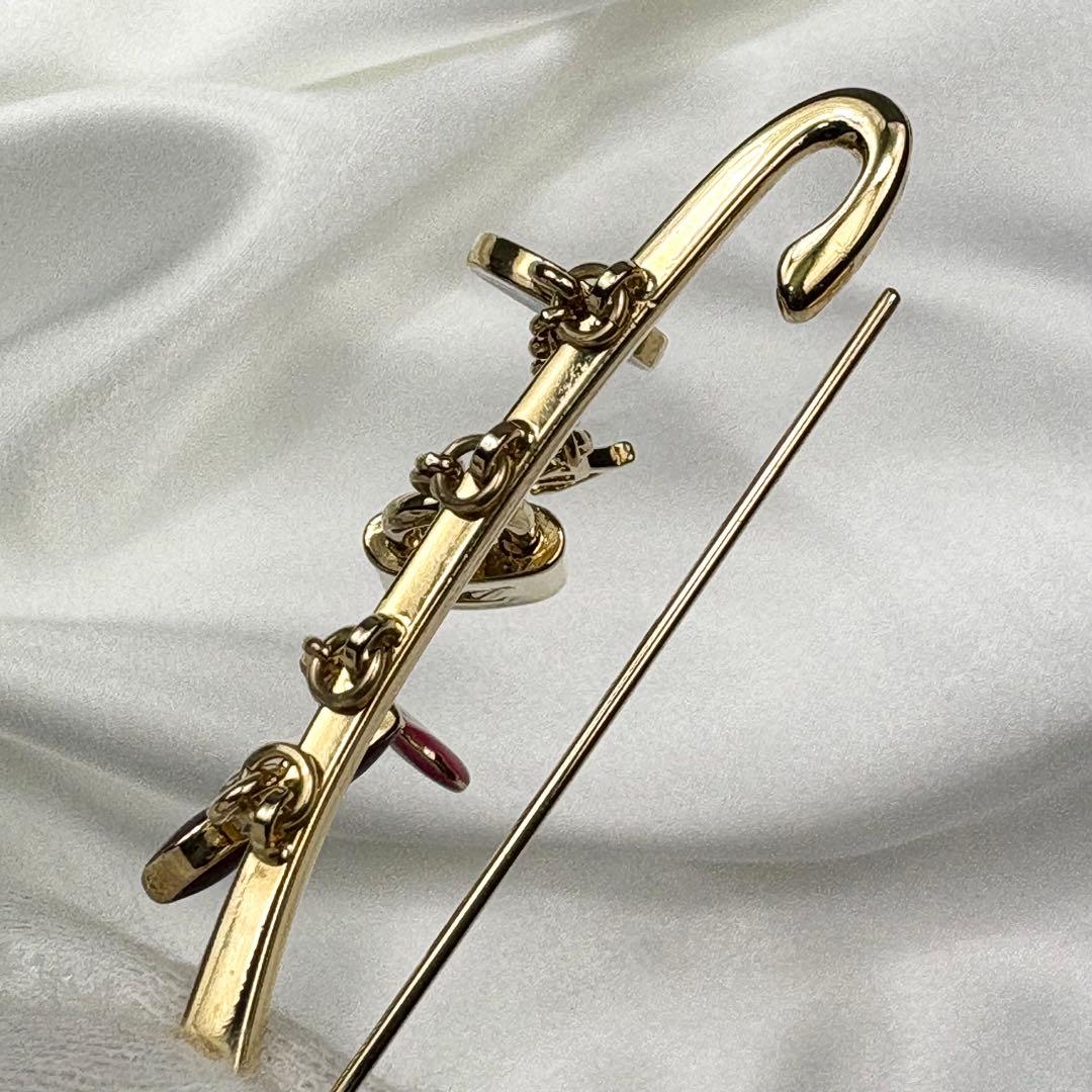 美品✨ルイヴィトン ブローチ チャーム 5連 ゴールド