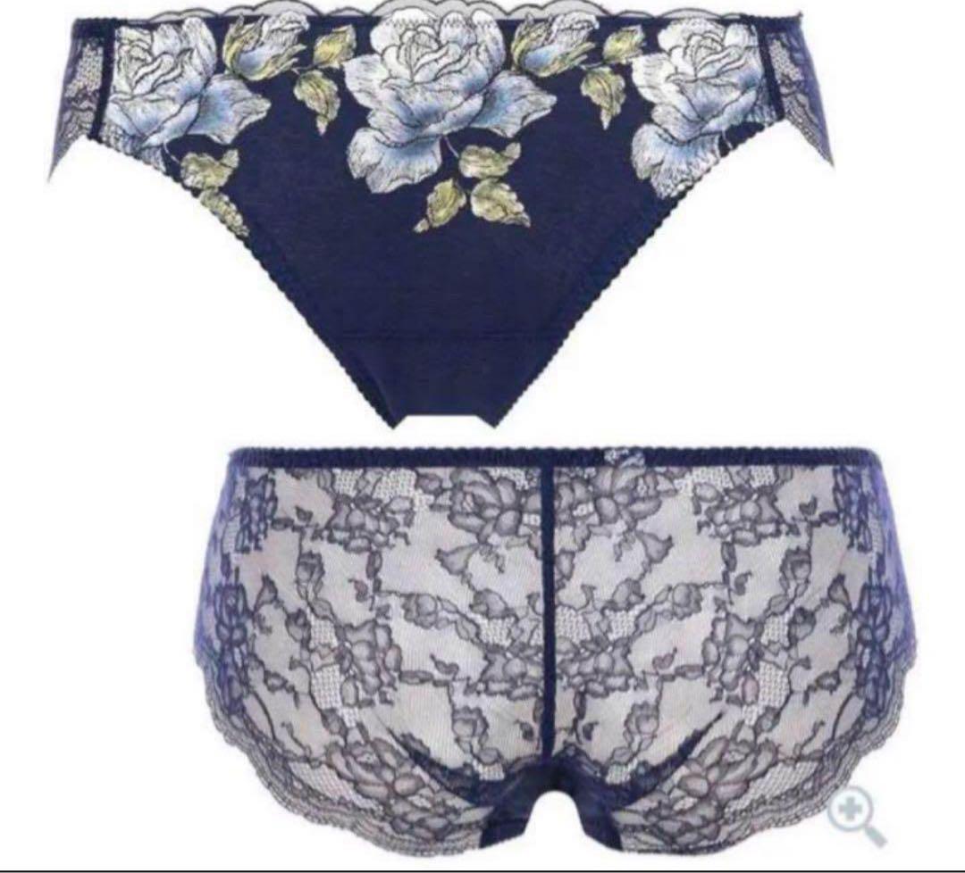 D80L トリンプ プレミアム 寄せアゲハ 花と油絵 ブラ＆ショーツ M019