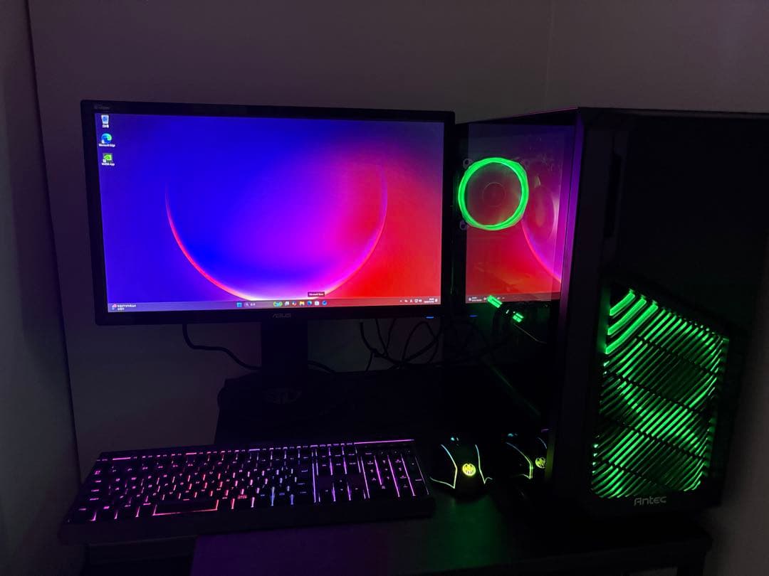ゲーミングPCフルセット（Windows11、144Hzモニター、SSD1tb）