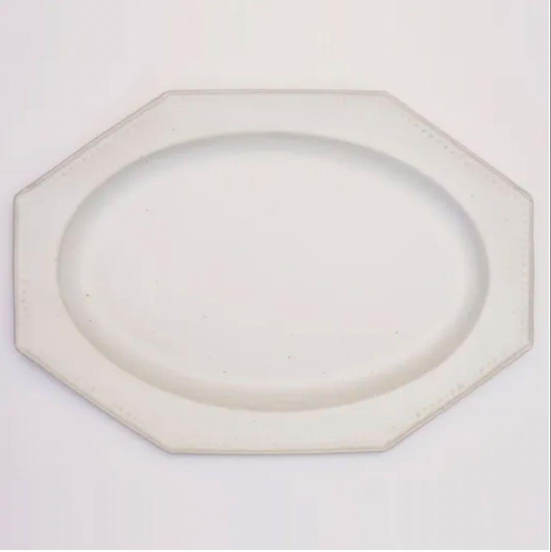 吉田健宗さん白釉オクトゴナル長皿 2枚