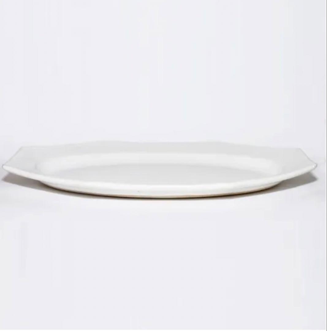 吉田健宗さん白釉オクトゴナル長皿 2枚