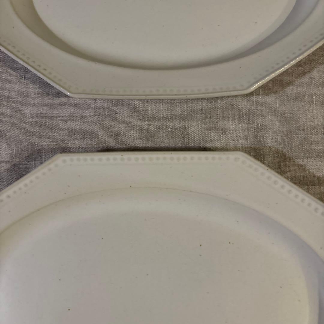 吉田健宗さん白釉オクトゴナル長皿 2枚