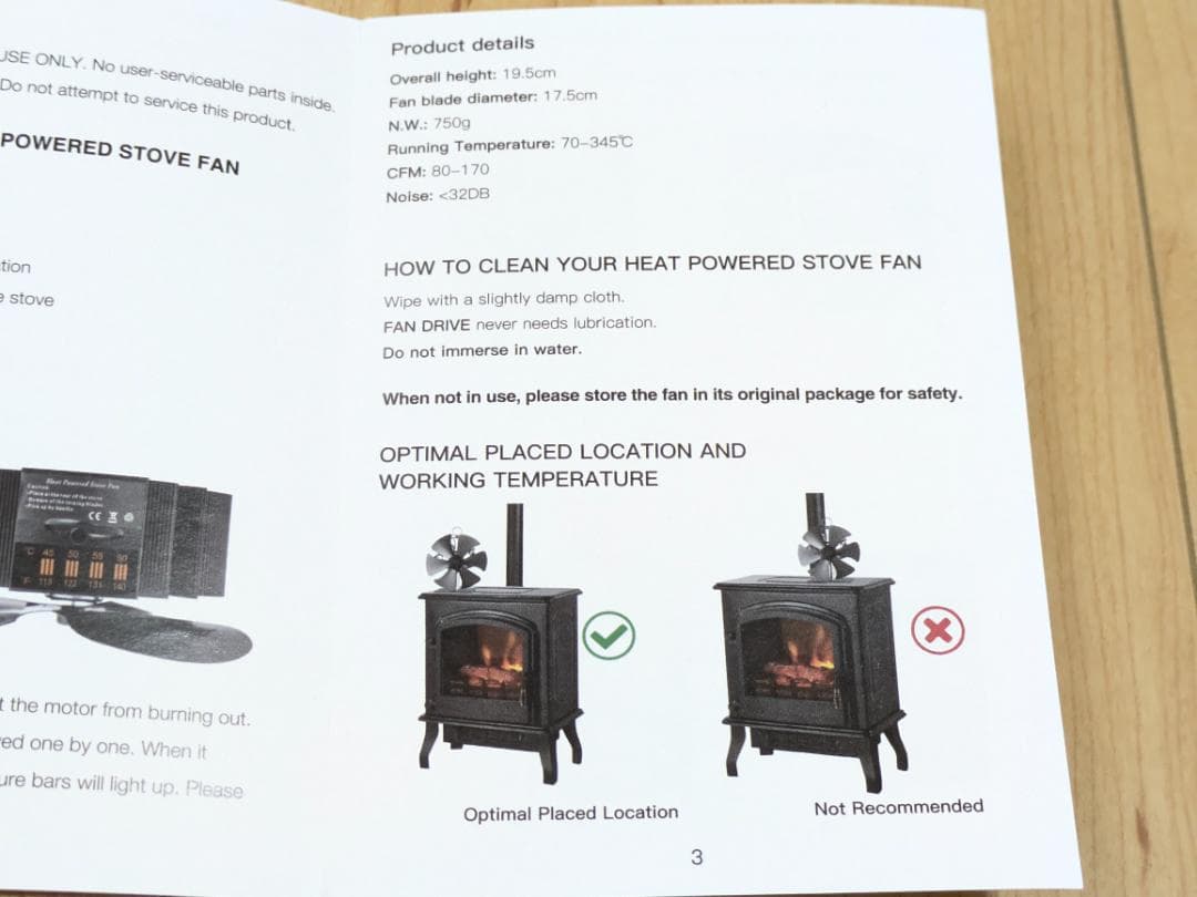 新品　EIVOTOR　ストーブファン　エコファン　薪ストーブ