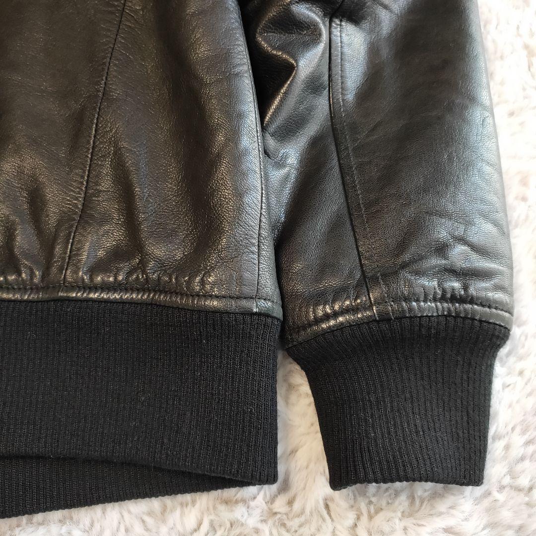 ユナイテッドアローズ ラムレザー ライダースジャケット L 短丈 リブ