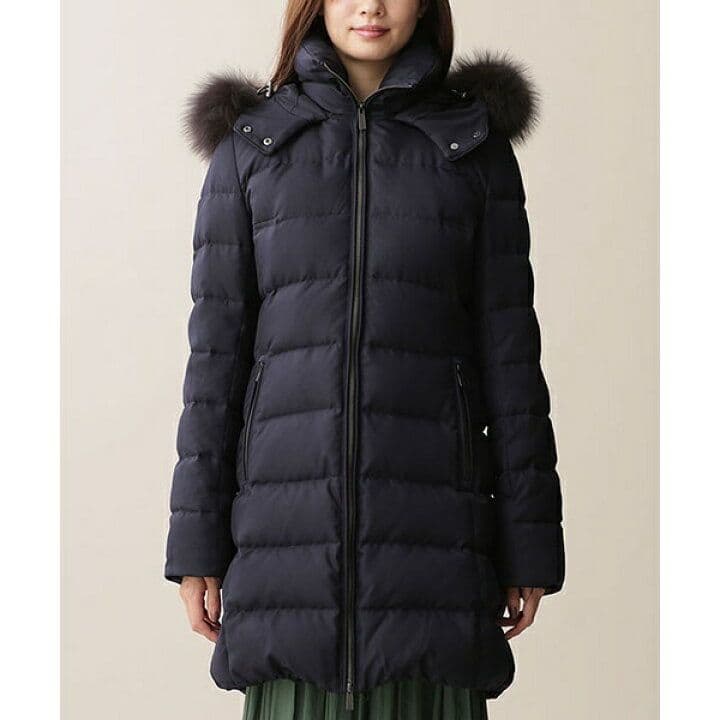 【nano・universe】西川ダウンコート ネイビー ファー取り外し可能