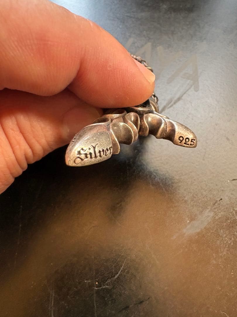 クロス型ペンダント ネックレス アンティークシルバー