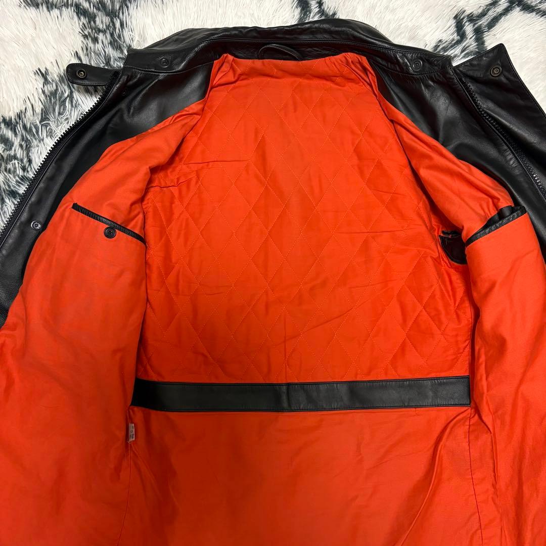 90s イタリア警察　レザージャケット ブラック 激レア