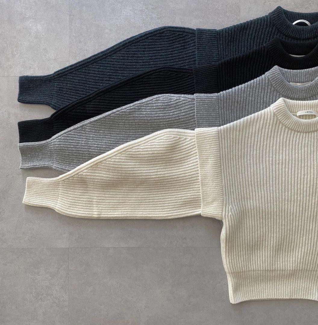 LOHEN ローヘン レイヤードスリーブニット 黒