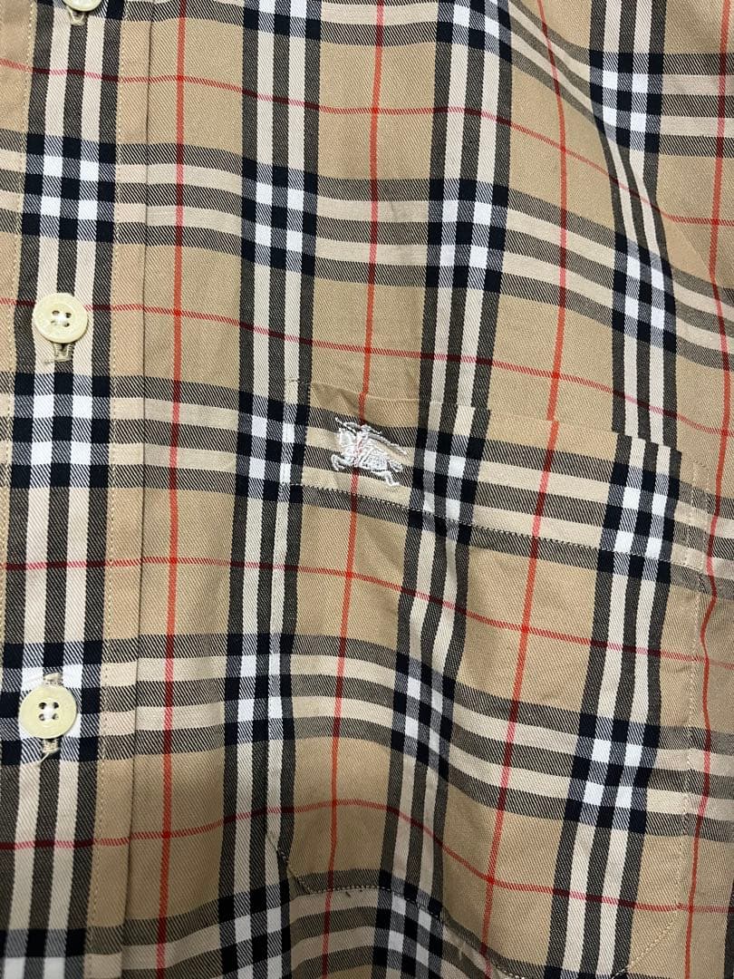BURBERRYS 長袖 シャツ ノバチェック ホース ロゴ 刺繍 総柄 L