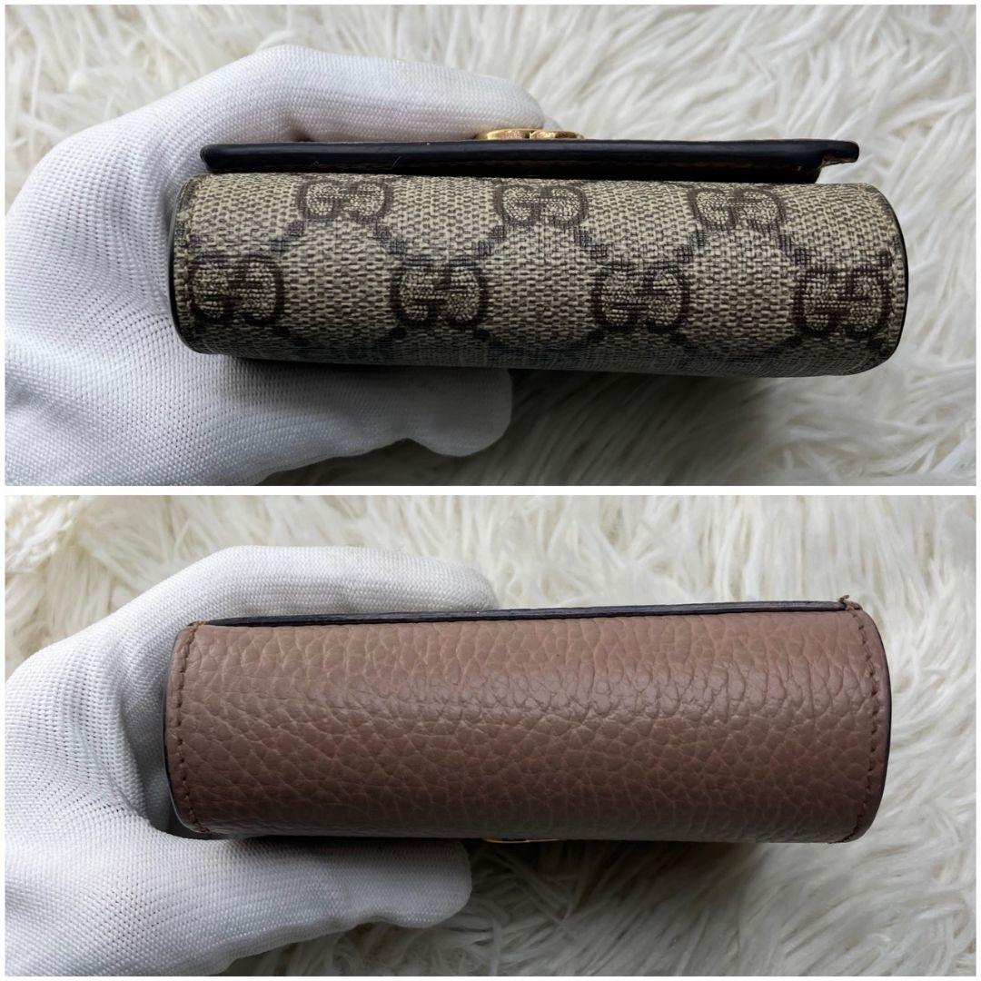ハイジ様✨GUCCI 二つ折り財布 GG マーモント レザー ベージュ