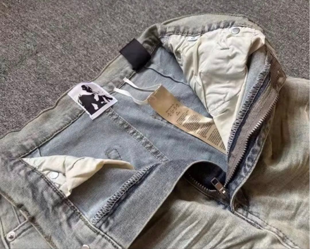 bolan似 white boots cut denim opium