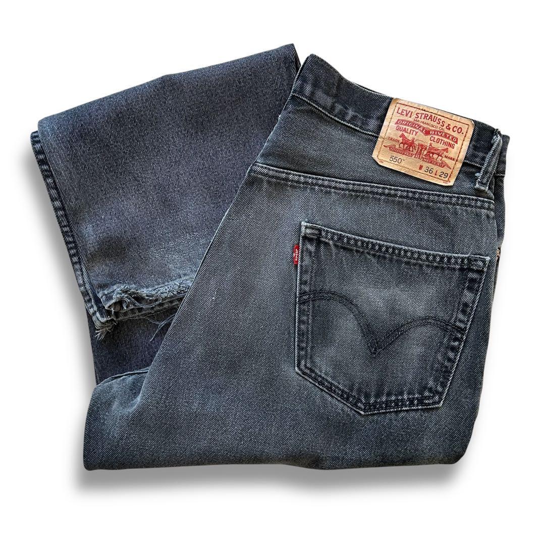 リーバイス 550 ブラックデニム バギーパンツ W36 L29 墨黒 ゆるだぼ