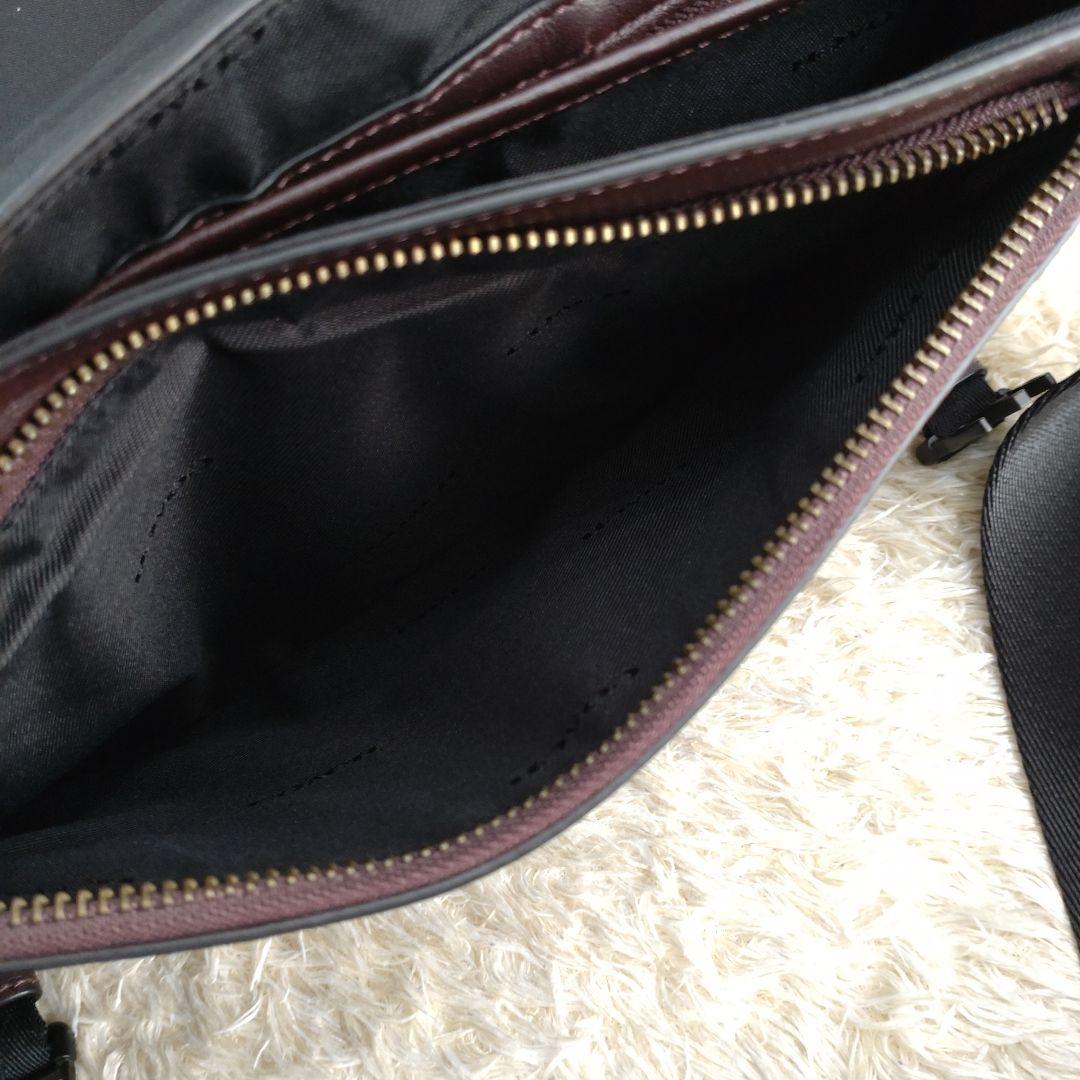 COACH　2wayレザーダークブラウンメッセンジャーバック　37954