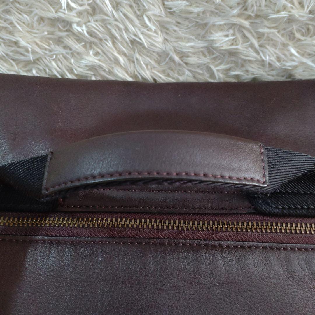 COACH　2wayレザーダークブラウンメッセンジャーバック　37954