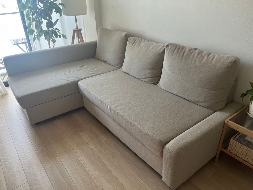 IKEA フリーヘーテン　L字型ファブリックソファ