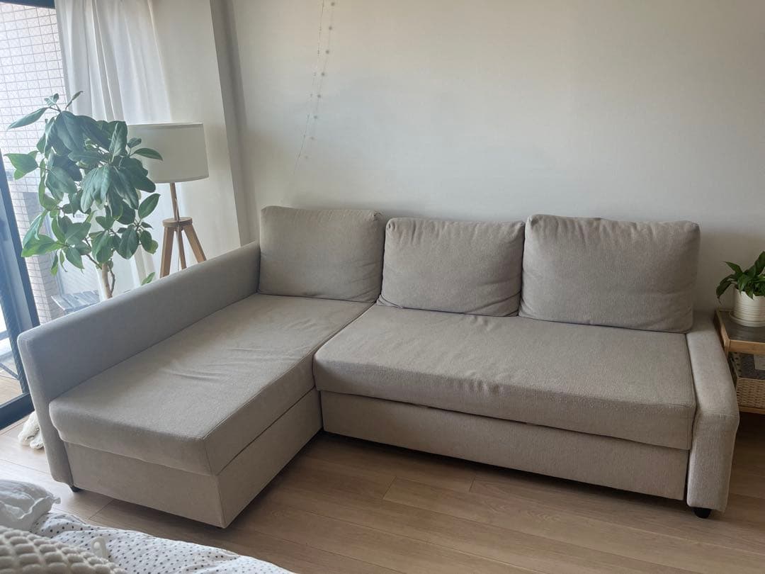 IKEA フリーヘーテン　L字型ファブリックソファ