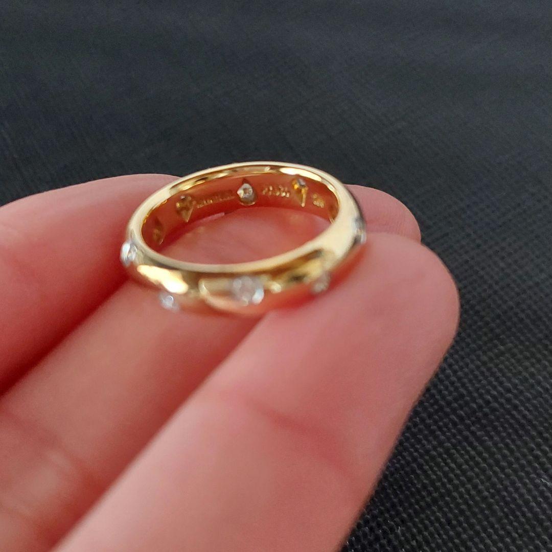 美品　 ティファニー　リング　 8号　 K18YG　Pt950　ダイヤモンド