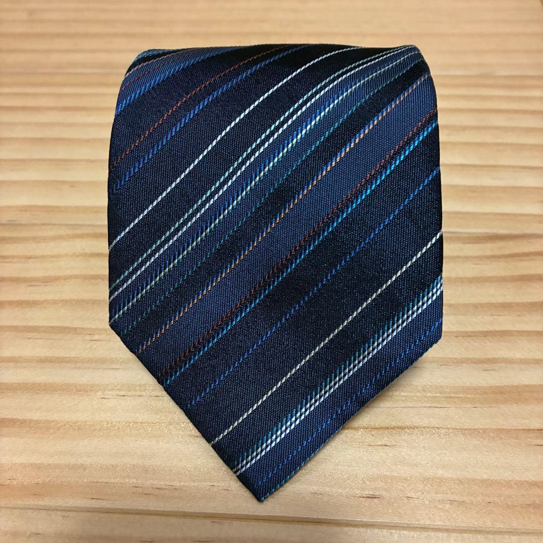 【極美品】ポールスミス ネクタイ 現行 マルチストライプ 花柄 日本製 ビジネス