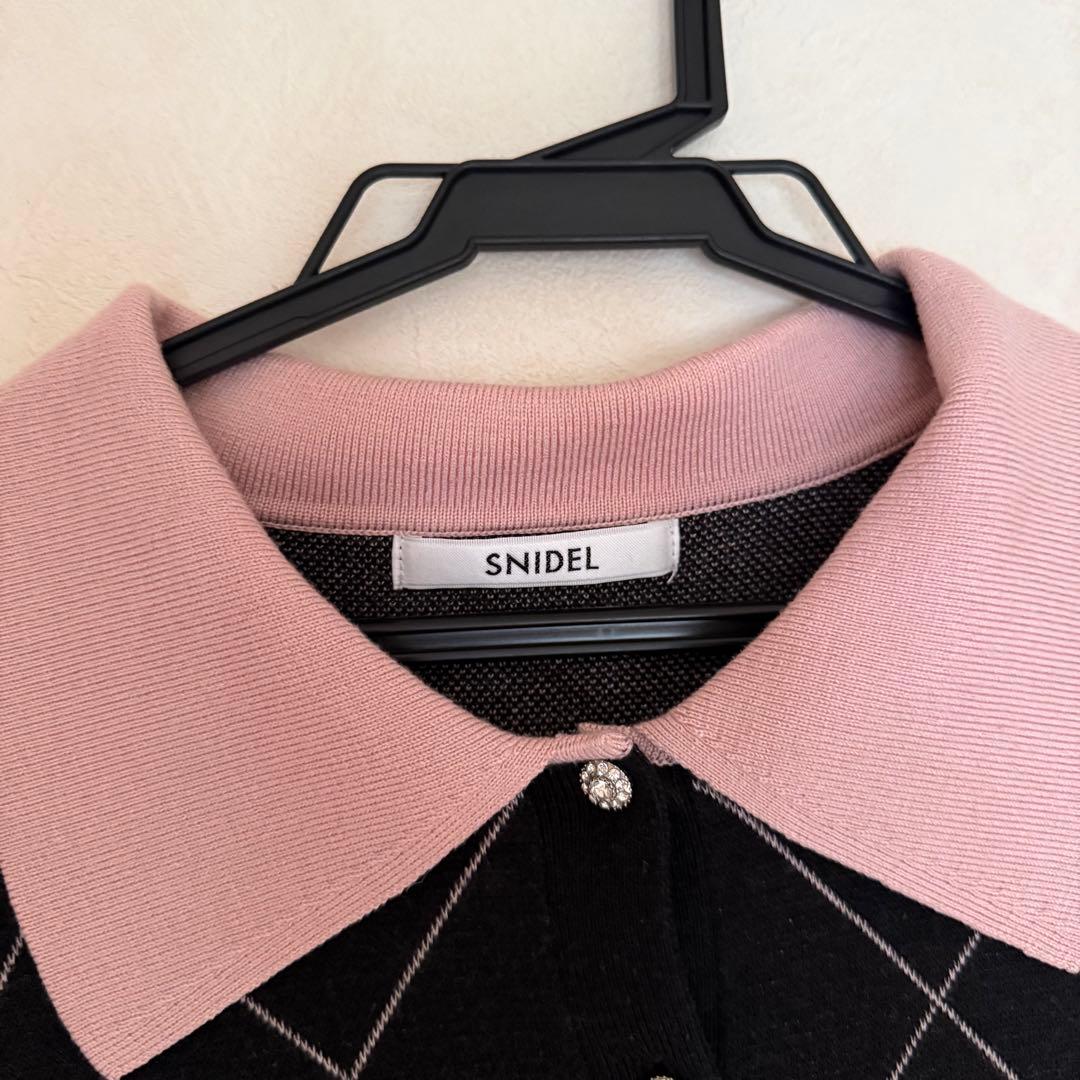 snidel USAGI ONLINE限定 アーガイルチェックカーディガン