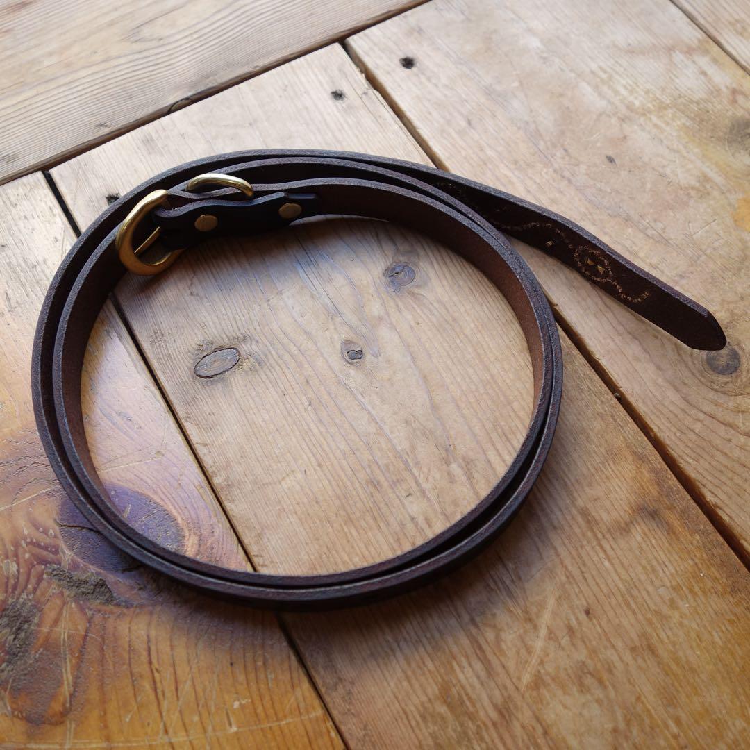 ☆茶芯ナロースタッズベルトサドルレザー htcベルト callyお好きな方