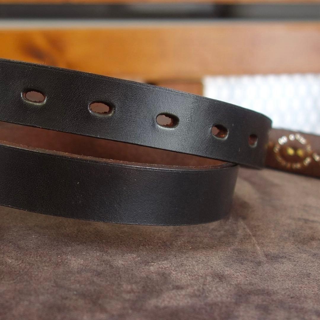 ☆茶芯ナロースタッズベルトサドルレザー htcベルト callyお好きな方